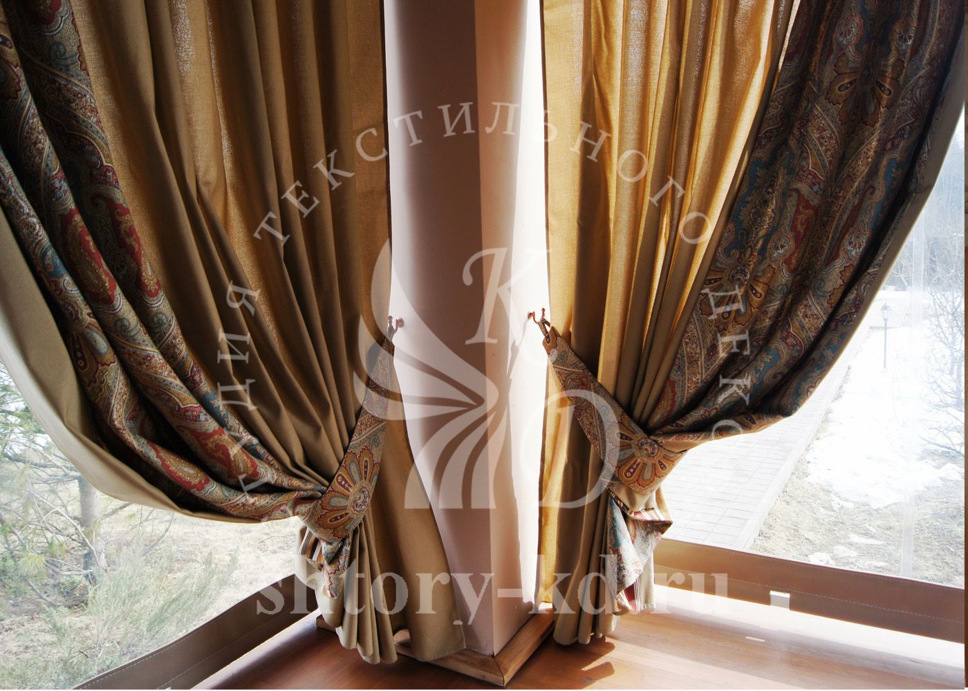 Дизайн и пошив штор на веранду на лестницу на заказ в Москве и Московской области