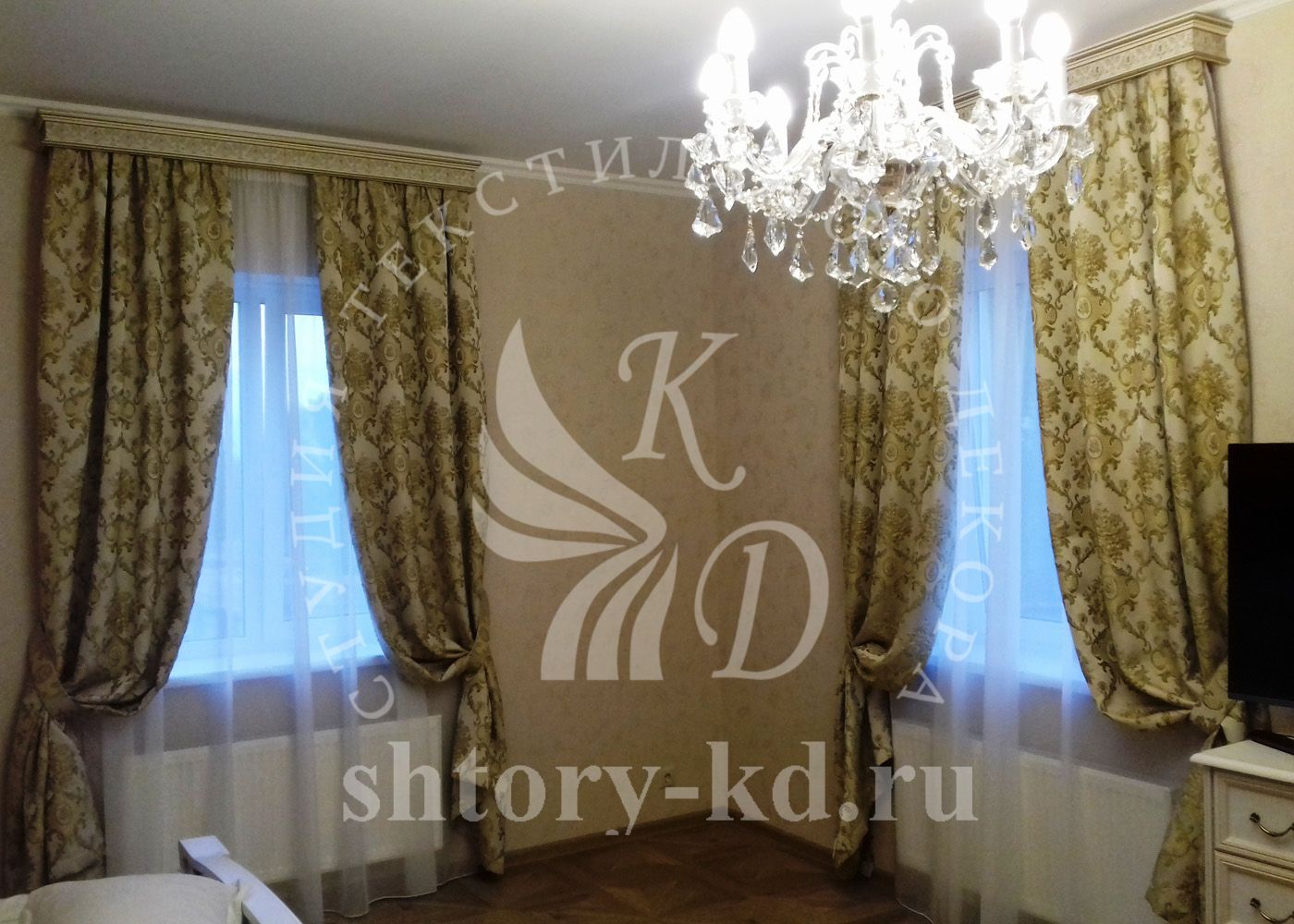 Дизайн и пошив штор в спальню на заказ в Москве и Московской области