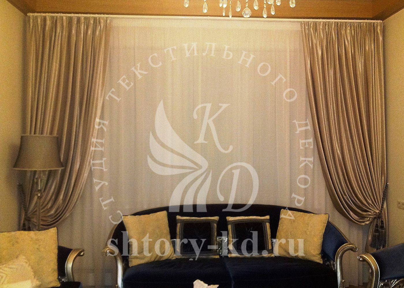 Дизайн и пошив штор в гостиную на заказ в Москве и Московской области