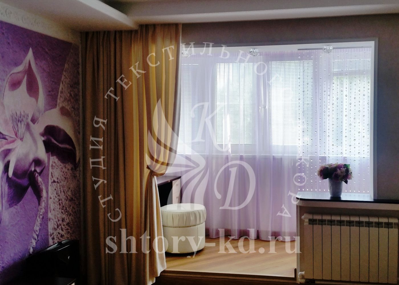 Дизайн и пошив штор в спальню на заказ в Москве и Московской области