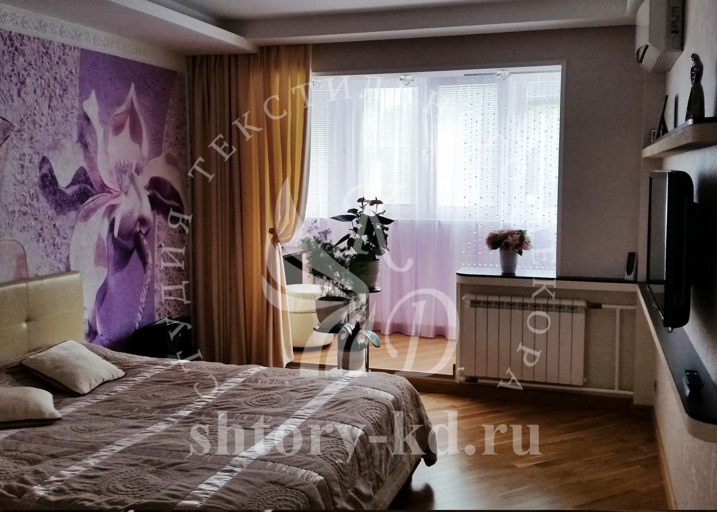 Дизайн и пошив штор в спальню на заказ в Москве и Московской области