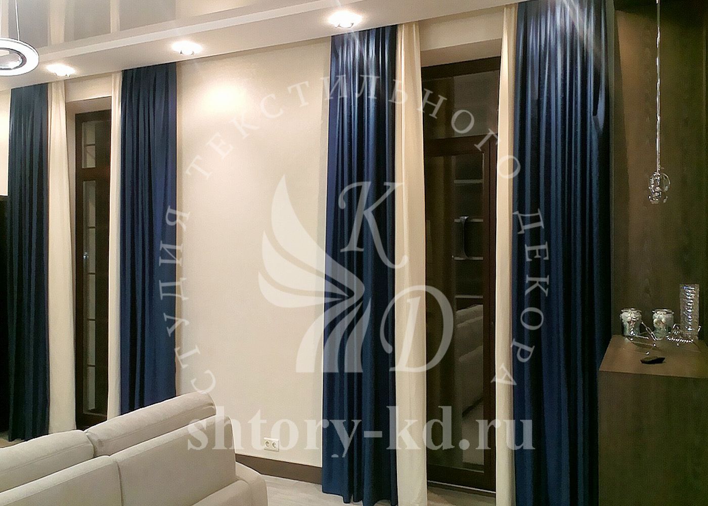 Дизайн и пошив штор в гостиную на заказ в Москве и Московской области