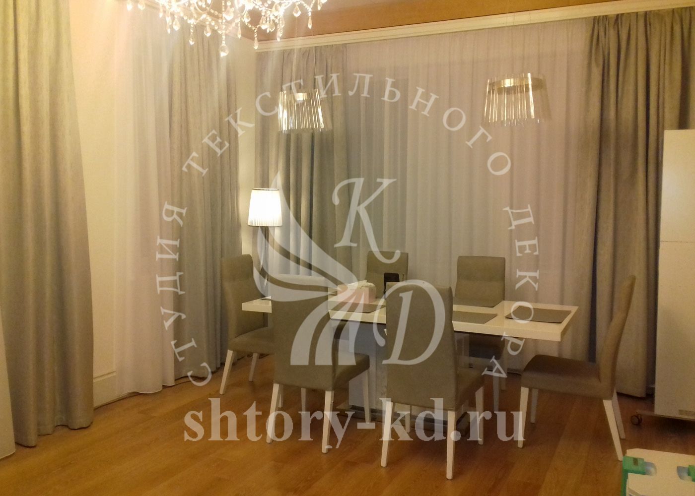 Дизайн и пошив штор в гостиную на заказ в Москве и Московской области