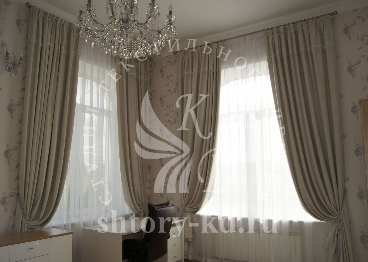 Дизайн и пошив штор в спальню на заказ в Москве и Московской области