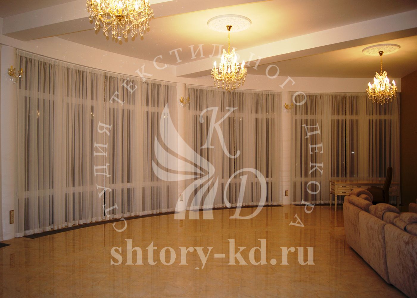 Дизайн и пошив штор в гостиную на заказ в Москве и Московской области