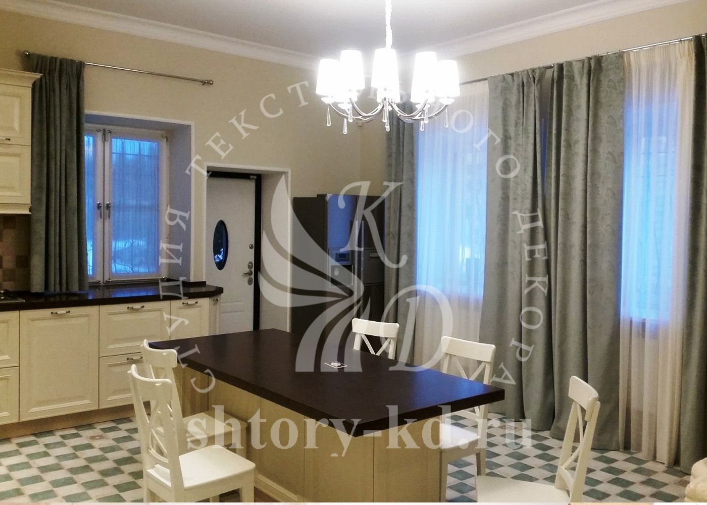 Дизайн и пошив штор в кухню на заказ в Москве и Московской области