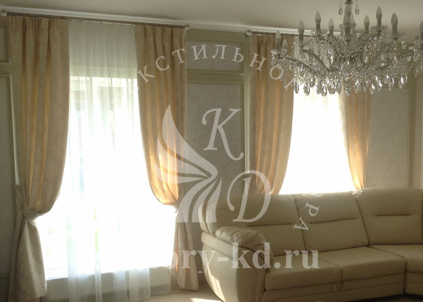 Дизайн и пошив штор в гостиную на заказ в Москве и Московской области