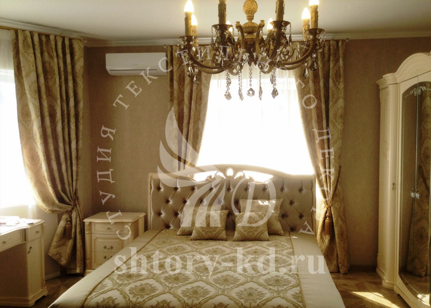 Дизайн и пошив штор в спальню на заказ в Москве и Московской области