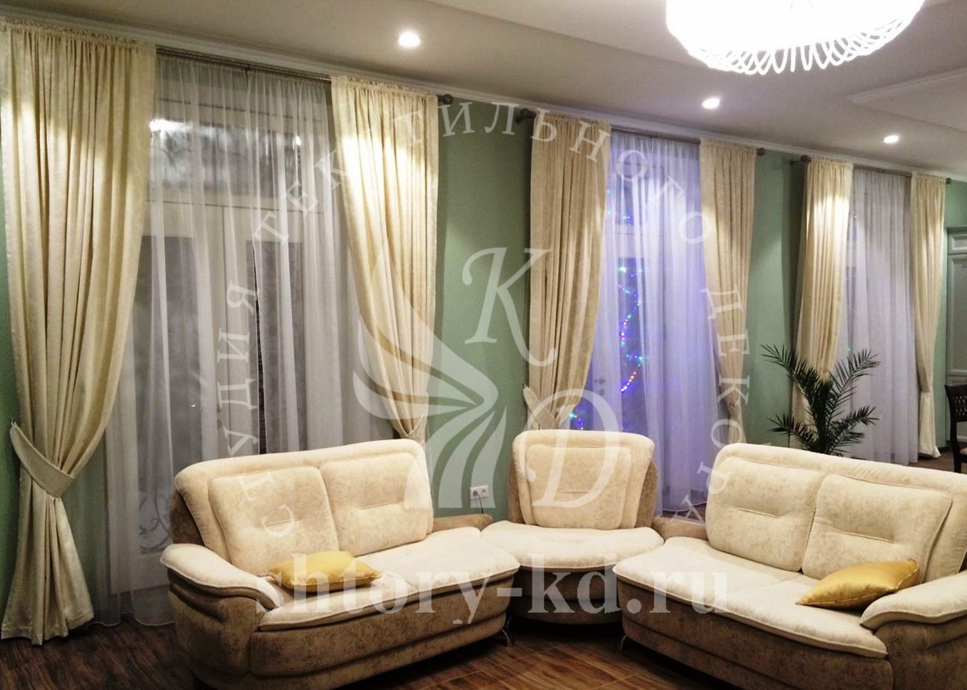 Дизайн и пошив штор в гостиную на заказ в Москве и Московской области