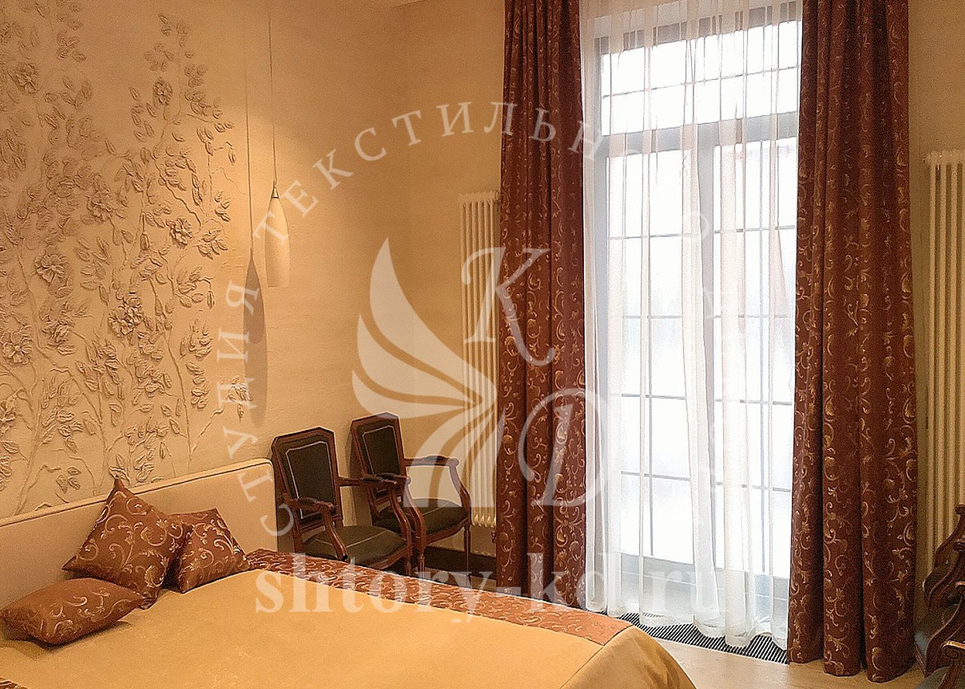 Дизайн и пошив штор в спальню на заказ в Москве и Московской области