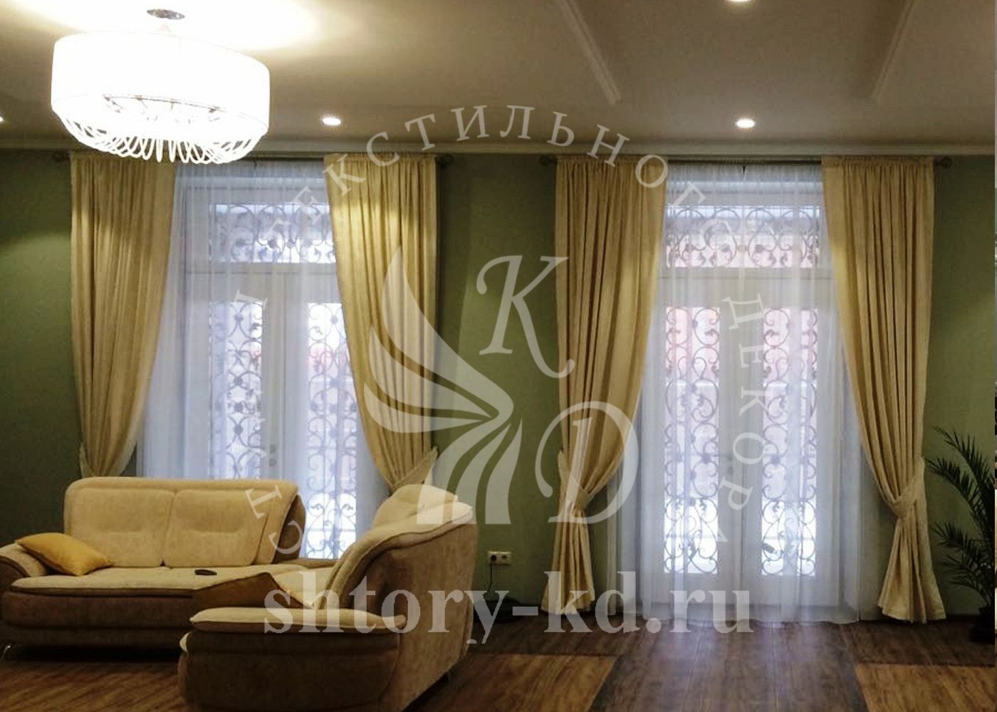 Дизайн и пошив штор в гостиную на заказ в Москве и Московской области