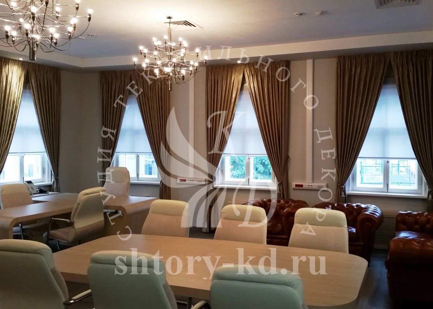 Дизайн и пошив штор в рабочий кабинет на заказ в Москве и Московской области