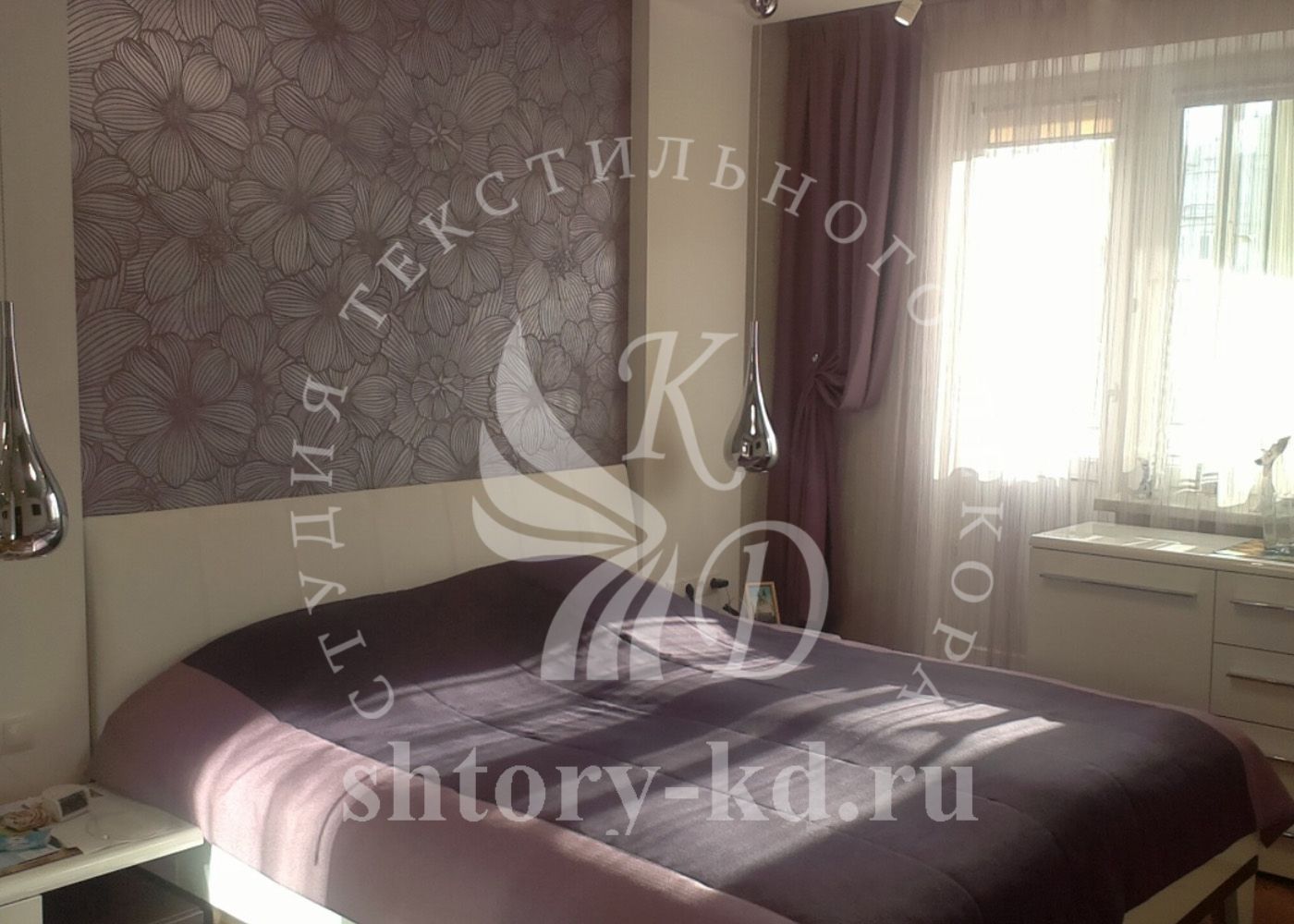 Дизайн и пошив штор в спальню на заказ в Москве и Московской области