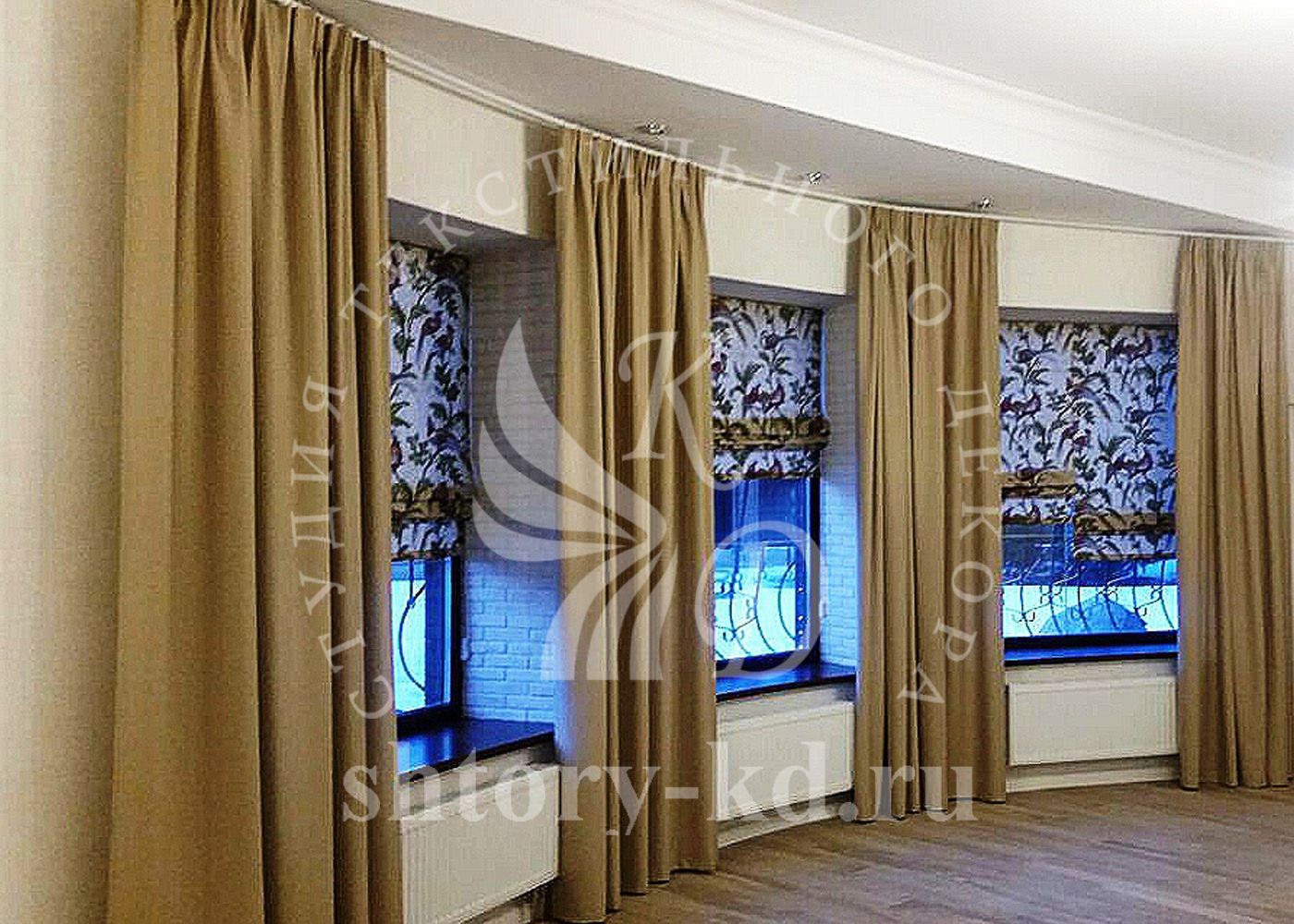 Дизайн и пошив штор в гостиную на заказ в Москве и Московской области