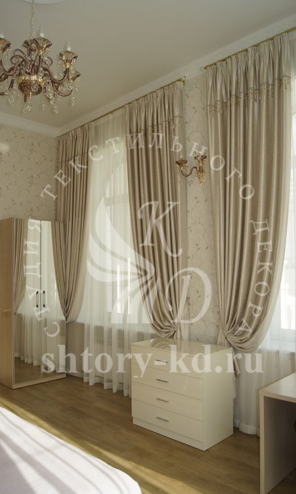 Дизайн и пошив штор в спальню на заказ в Москве и Московской области