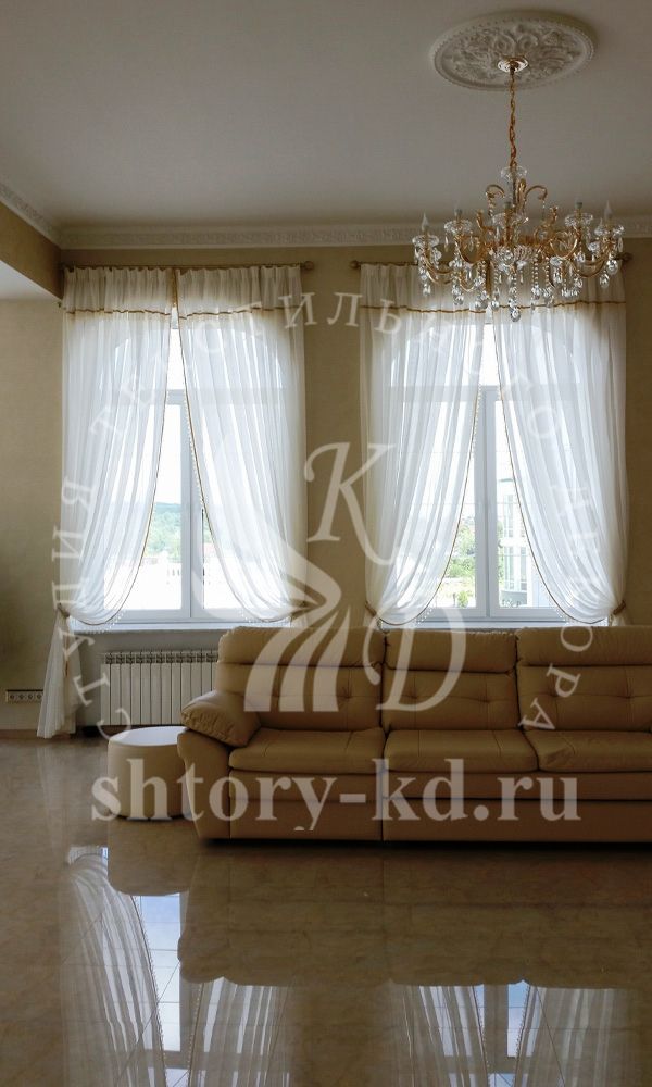 Дизайн и пошив штор в гостиную на заказ в Москве и Московской области