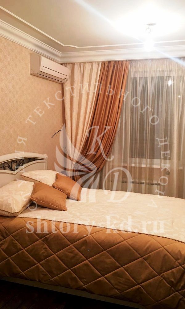 Дизайн и пошив штор в спальню на заказ в Москве и Московской области